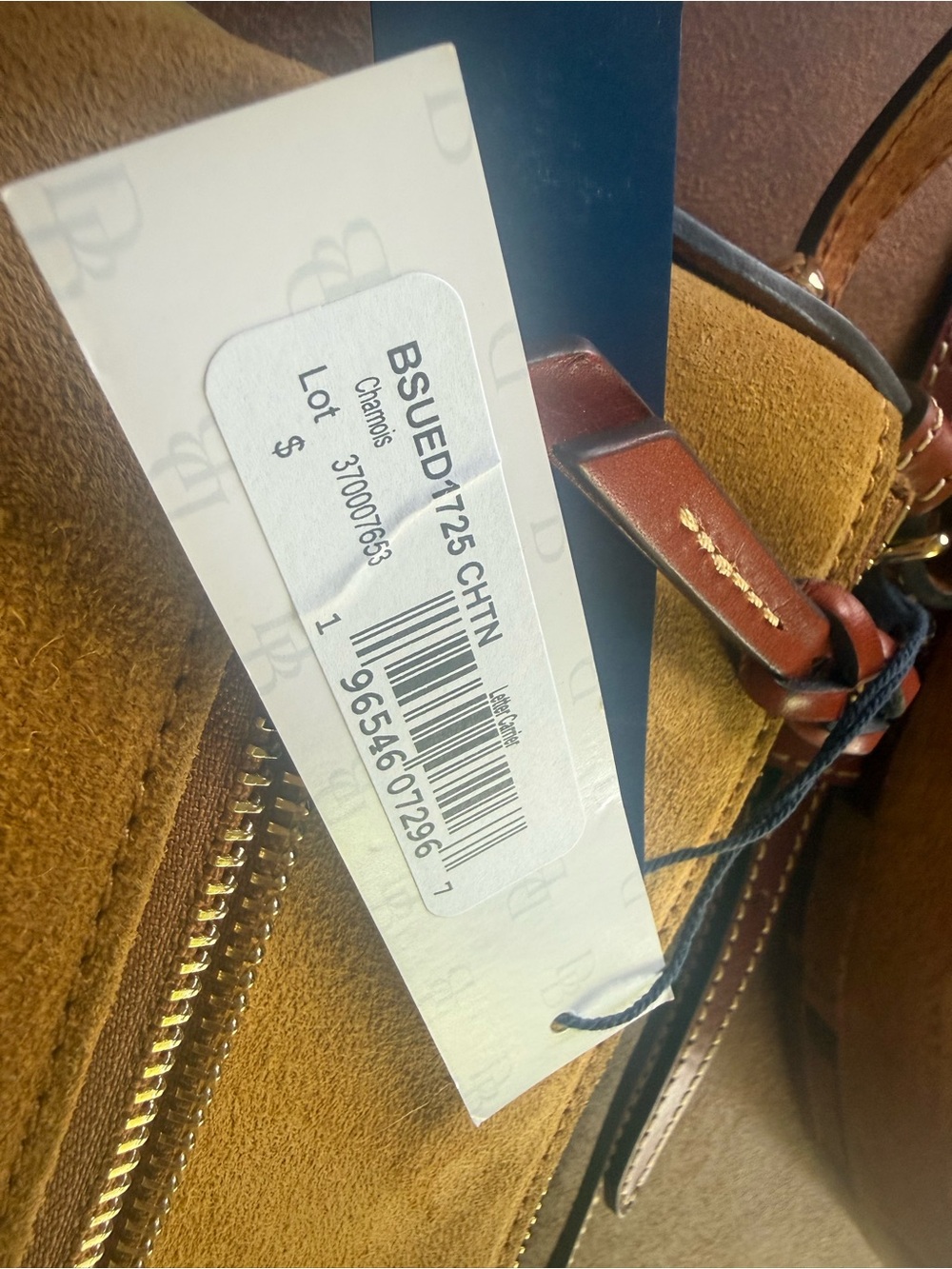 Dooney & Bourke Suede Crossbody with Leather Trim Letter Carrier NWT - Picture 3 of 9
